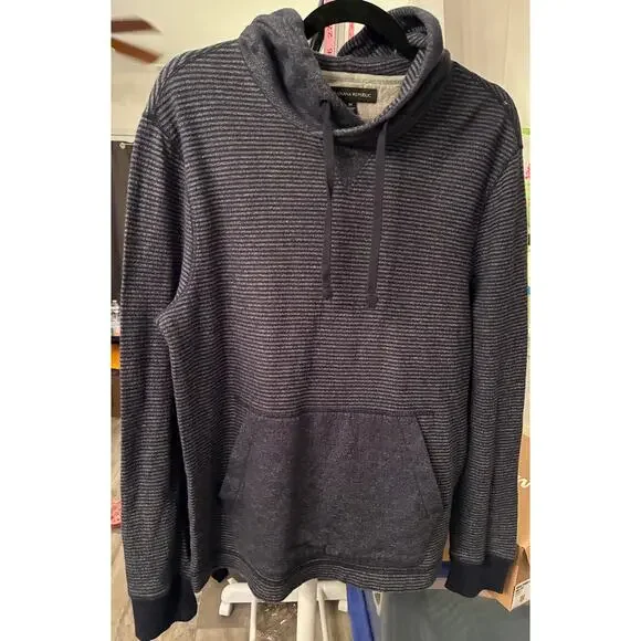Banana Republic striped navy blue hoodie size M - Picture 2 of 4